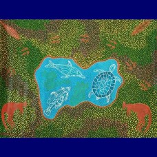Aboriginal Art Canvas - Gloria West-Size:87x114cm - H
